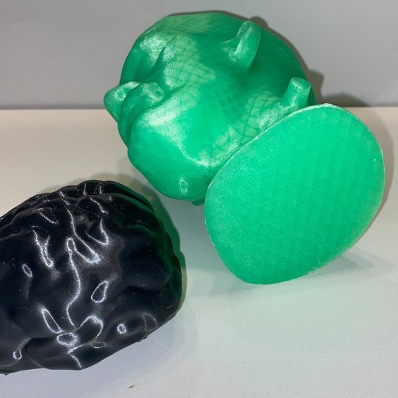 Handmade 3D Printed Monster Frankenstein Head and Brain Figurine Bust - Picture 6 of 6